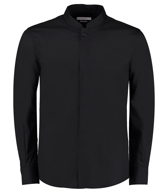 Mandarin collar shirt long-sleeved (tailored fit)