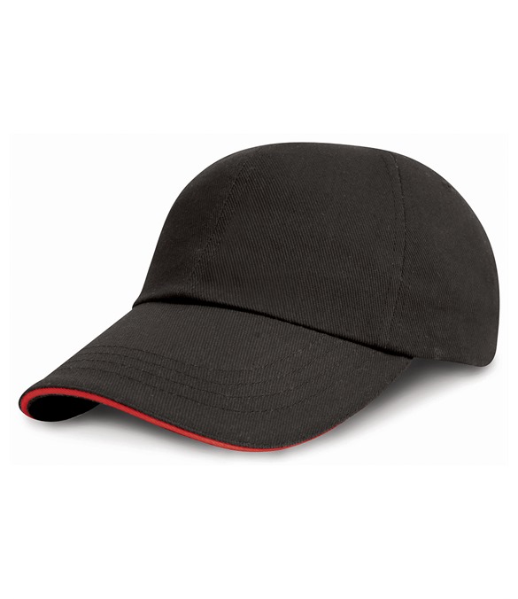 Low-profile heavy brushed cotton cap with sandwich peak