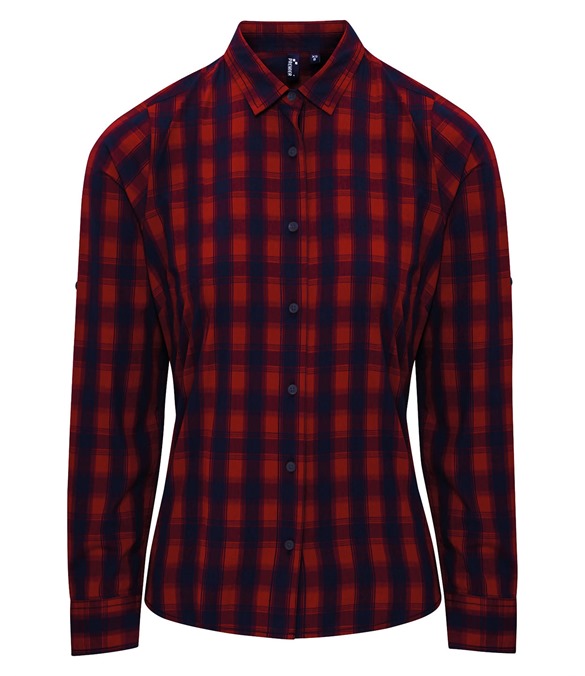 Women&#39;s Mulligan check cotton long sleeve shirt