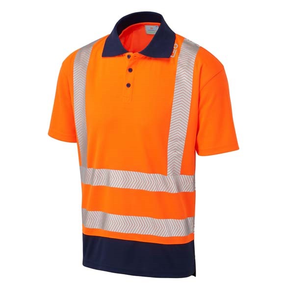 LEO WORKWEAR MORTEHOE ISO 20471 Cl 2 Dual Colour Coolviz Plus Polo Shirt