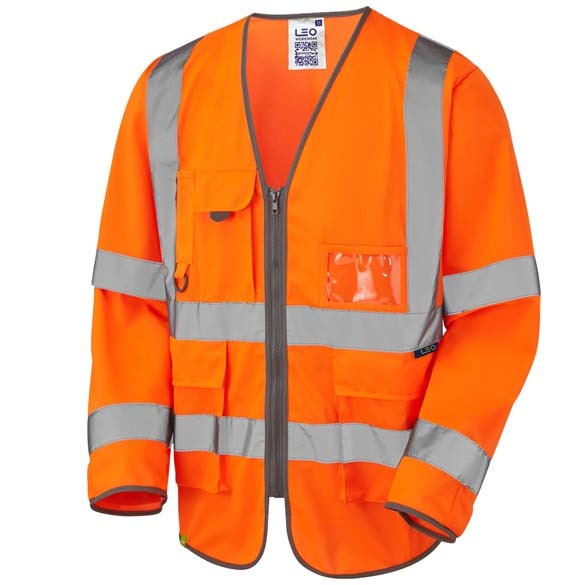 LEO WORKWEAR WRAFTON ISO 20471 Cl 3 Superior Sleeved Waistcoat