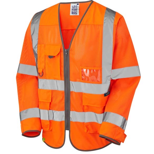 LEO WORKWEAR BURRINGTON ISO 20471 Cl 3 Coolviz Superior Sleeved Waistcoat