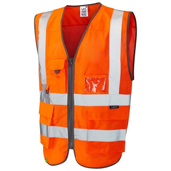 LEO WORKWEAR COBBATON ISO 20471 Cl 2 Coolviz Superior Waistcoat