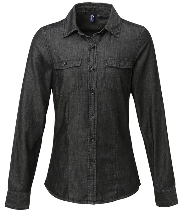 Women&#39;s jeans stitch denim shirt