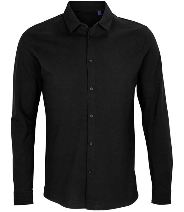 NEOBLU Basile Organic Cotton Long Sleeve Pique Shirt