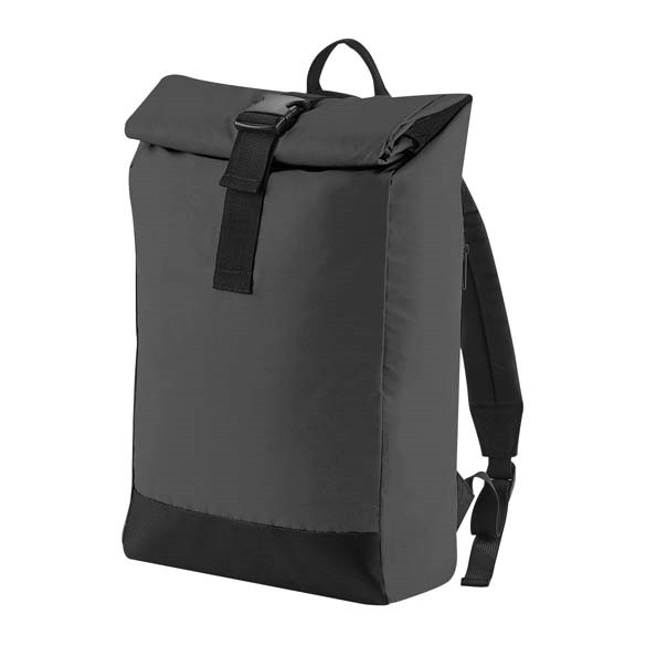 Reflective roll-top backpack