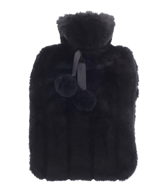 Luxury classic faux fur hot water bottle and cover