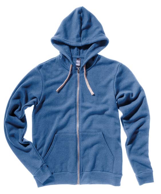 Unisex triblend full zip hoodie
