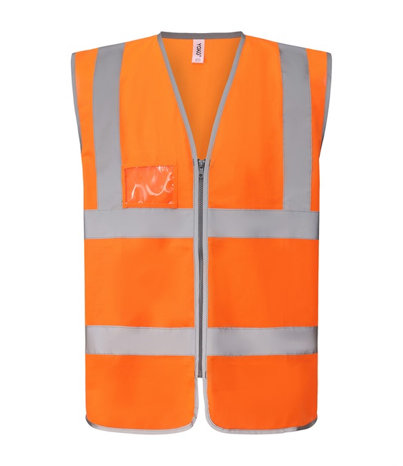 Hi-vis zip ID reflective border waistcoat (HVW103)