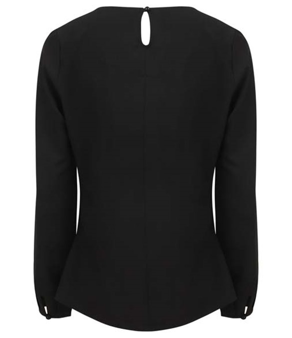 Women&#39;s pleat front long sleeve blouse