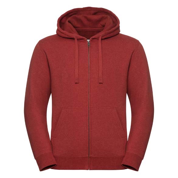 Authentic melange zipped hood sweatshirt