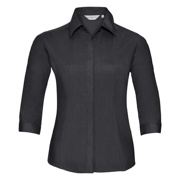 Women&#39;s &#190; sleeve polycotton easycare fitted poplin shirt