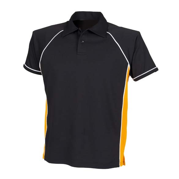 Kids piped performance polo