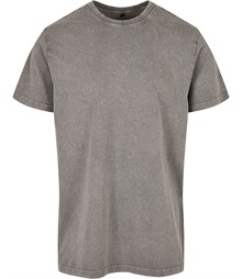 Acid washed round neck tee