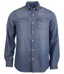 Men's long-sleeved denim shirt