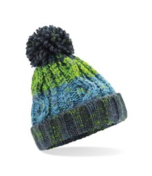 Junior corkscrew pom pom beanie