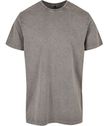 Acid washed round neck tee