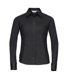 Women's long sleeve polycotton easycare fitted poplin shirt