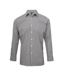 Microcheck (Gingham) long sleeve cotton shirt
