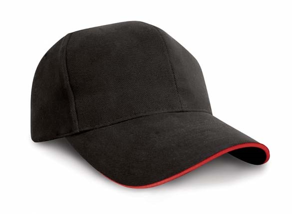 Pro-style heavy cotton cap with sandwich peak