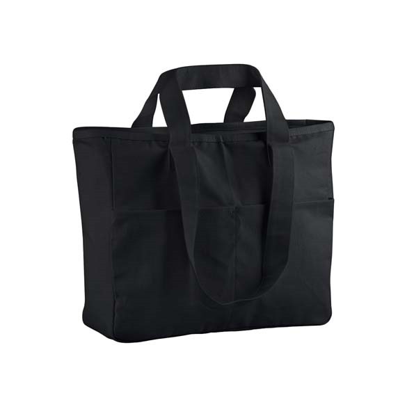 Double-handle cargo pocket tote